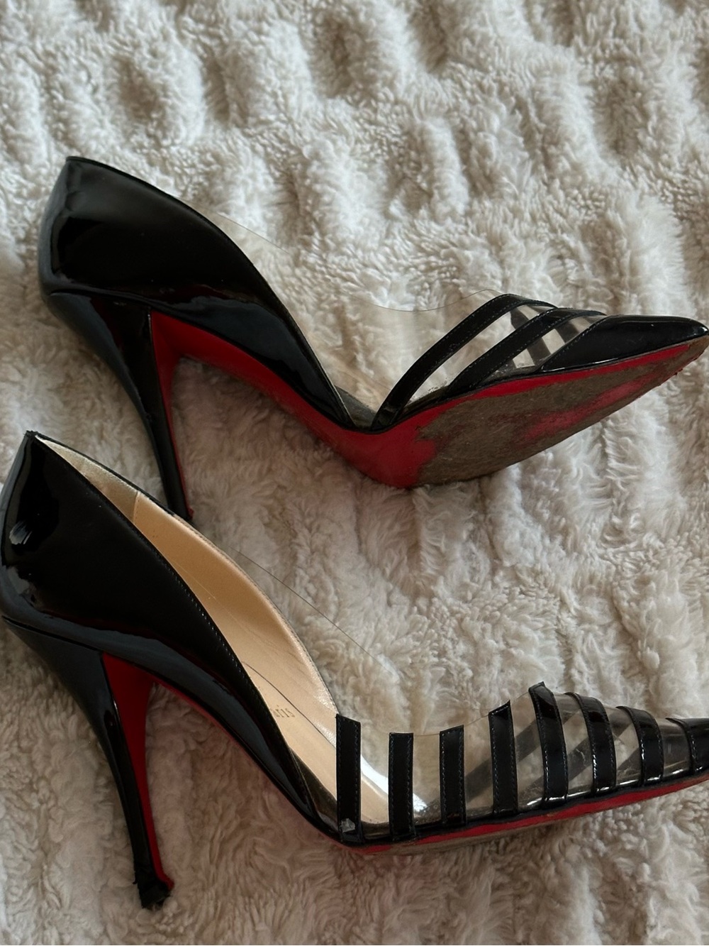 Christian Louboutin black patent leather and PVC Pivichic pumps - Picture 7 of 15